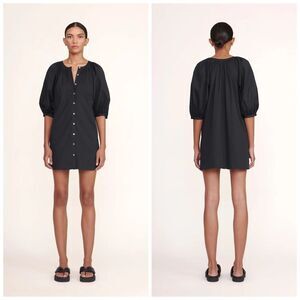 Staud Vincent Cotton Poplin Minidress Black XS